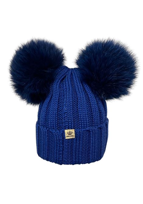 Berretto in lana con due pompon REGINA | 40100ROYAL BLU